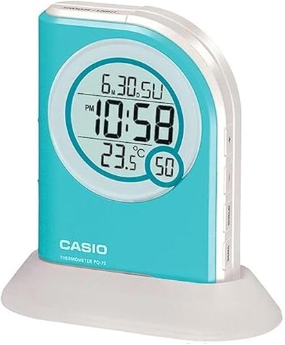 Casio Pq75-2df Reloj despertador de mesa con termómetro digital multifunción