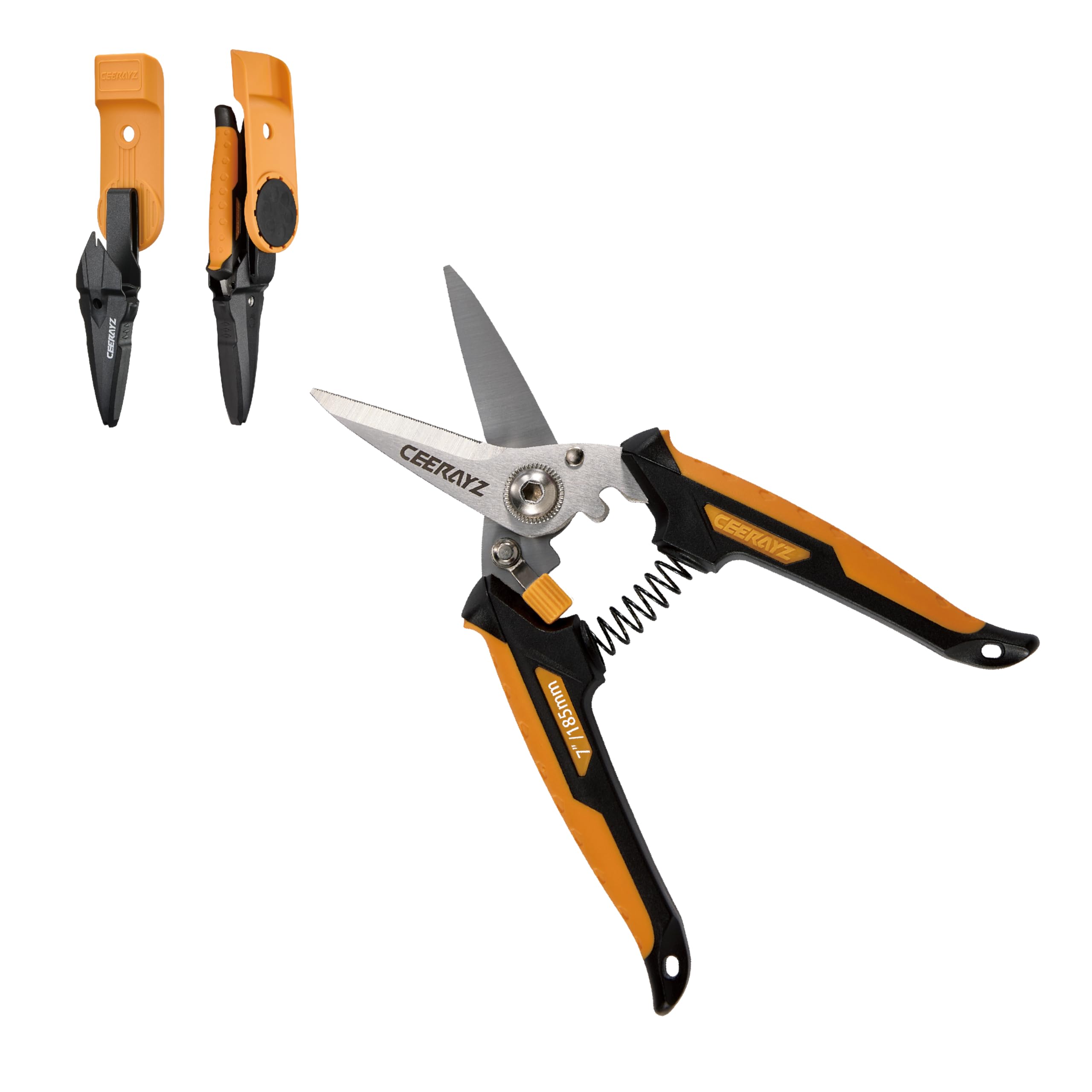 CEERAYZ 185mm All Purpose, Heavy Duty Scissors, Garden Shears, Scissors for DIY Projects Office, Production Lines, Pruning