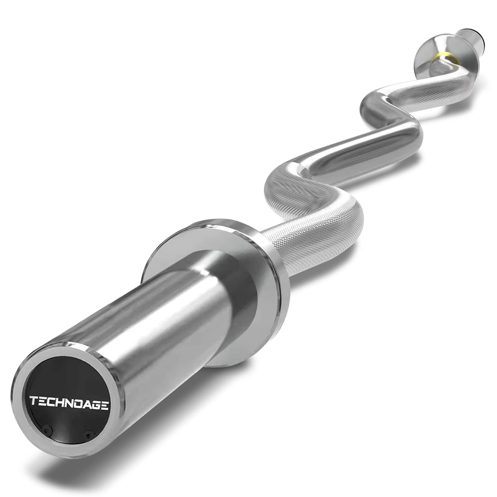 Buy TECHNOAGE EZ Curl Bar Olympic, 47" Curl Bar(500LBS Capacity) for 2