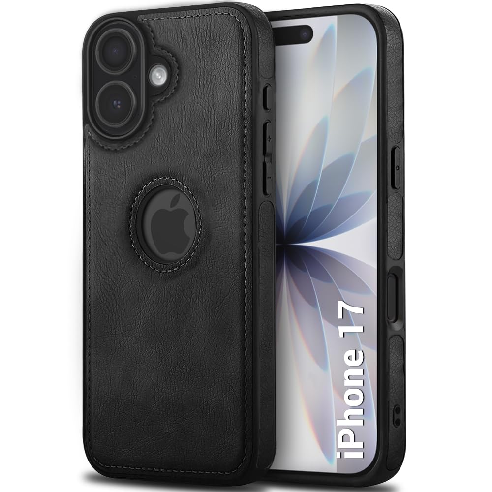 TheGiftKart Genuine Leather Finish Back Cover Case for iPhone 17 | Shockproof Design | Raised Edges for Camera & Screen Protection | Stunning Minimalist Design Back Case Cover for iPhone 17 (Black)-image-48
