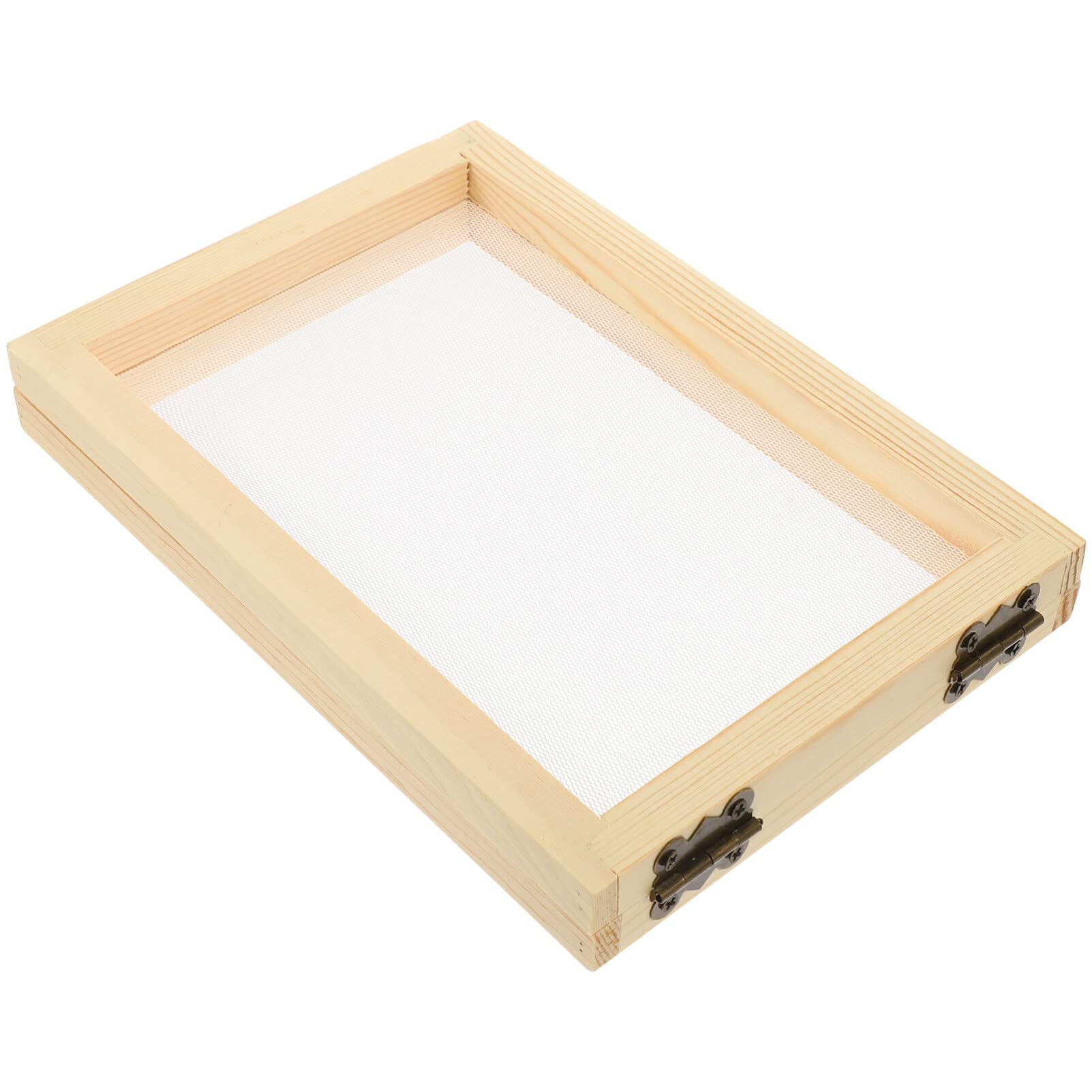 DEARMAMY Marco De Madera Para Fabricación De Papel Reciclado 7.08X4.92 Pulgadas Kit De Manualidades Con Malla Resistente Para Bricolaje Infantil Y Conciencia Ambiental