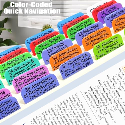 Onglets index physiopathologie McCance Huether 9e édition : 84 repères couleur