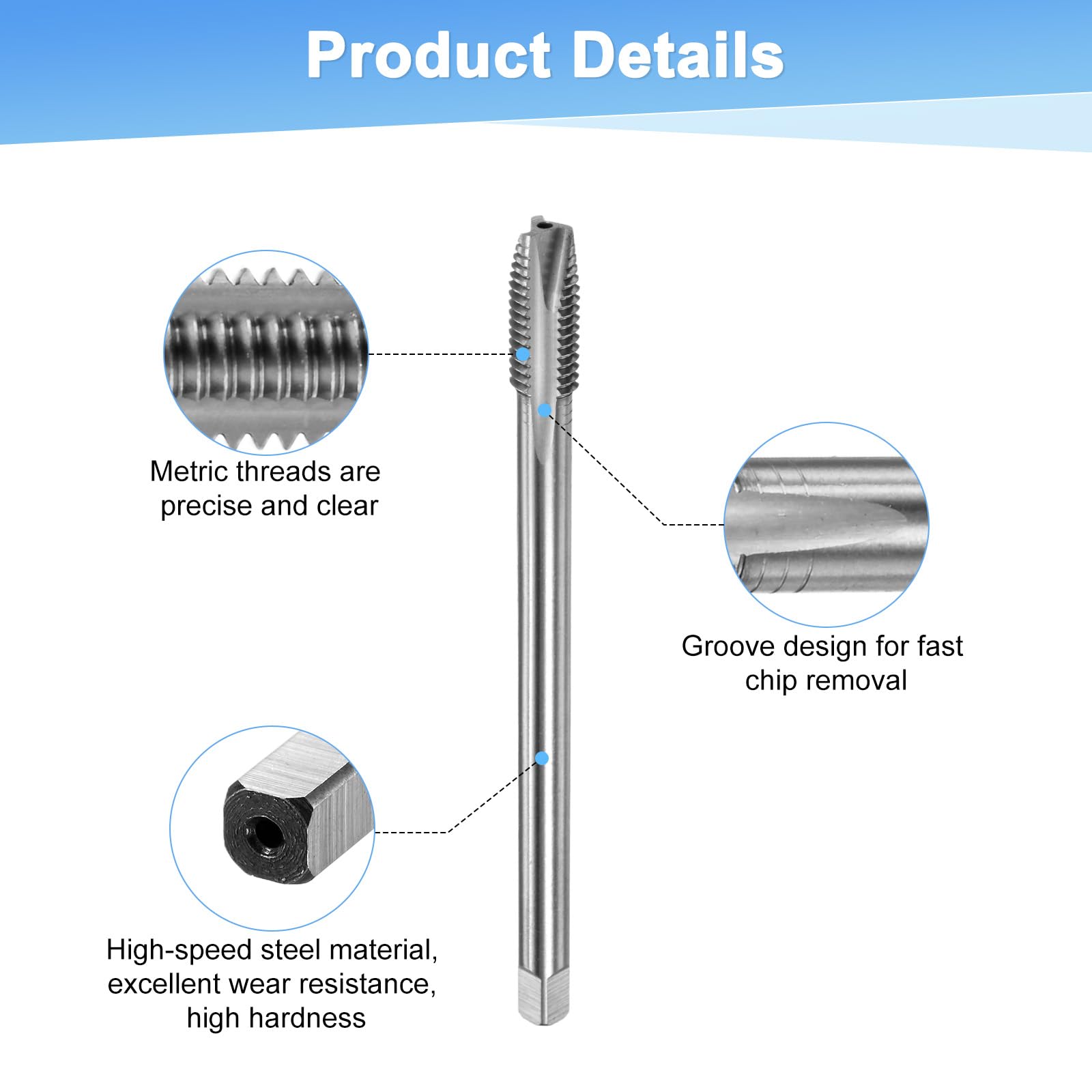 M METERXITY 1-Pack M10x1.5mm Metric Thread Tap - Image 2