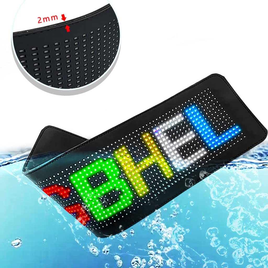 insegna Luminosa LED Scorrevole Segnale LED programmabile Schermo Flessibile a LED Pannello a Matrice Visualizzazione dello Schermo Scorrimento del Messaggio di Testo per Car Bar Party Festival (Size