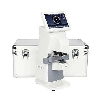 Lensmeter Professional Digital Auto Focimeter High Precision Eyeglass Lens Analyzer for Opticians, Clinics & Optical Labs UV/PD Measurement Auto Recognition Feature LM260 White 110V