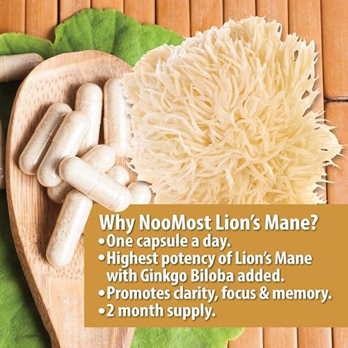 Noomost NT-MUSHROOM Organic Lions Mane Supplement Capsules 5400Mg, Ginkgo Biloba 120Mg thumb #3