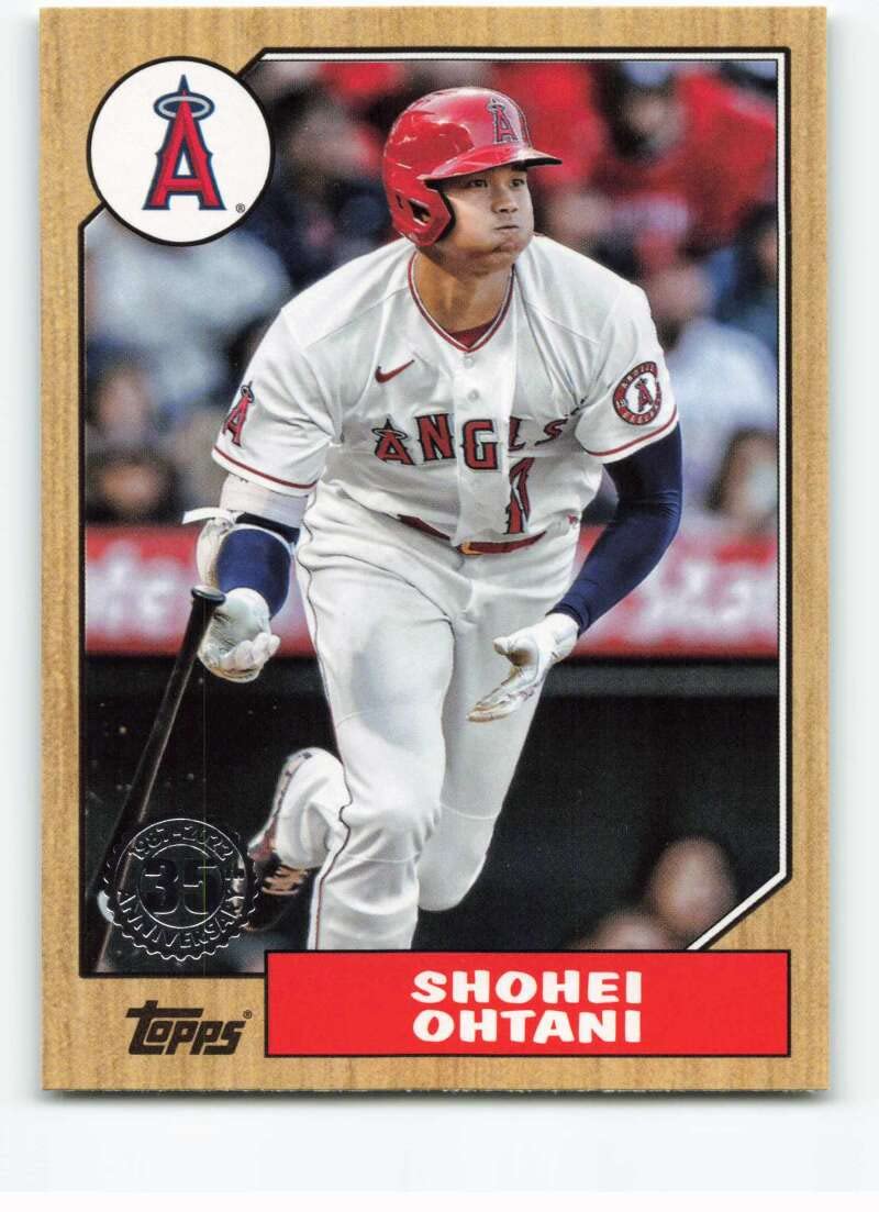 2022 Topps Update Series 3 Baseball 35th Anniversary 1987#87TBU-5 Shohei Ohtani Los Angeles Angels Official MLB Trading Card (Stock Photo, Near Mint to Mint Condition)