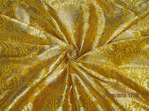 Tissu brocart de soie mangue 112 cm BRO589 pour réussir vos drapés sans plis - 3
