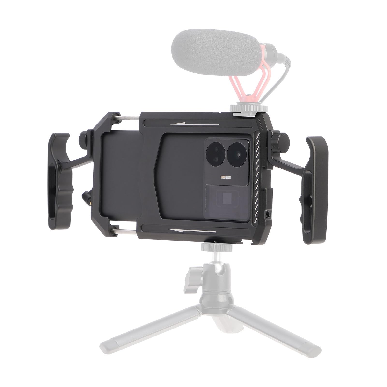 Jaula para Teléfono, Kit de Plataforma de Video para Teléfono Inteligente con Asas, Plataforma para Teléfono con Tornillo de 1/4 de Pulgada, Zapata Fría, Puerto, para Filmación,