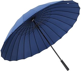 大型防風ロングスティック傘、全天候用の耐久性のある24本リブのストレート傘、スチールとポンジー素材