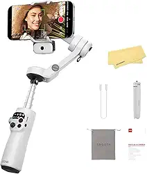 Zhiyun Smooth Q5 Ultra Gimbal Estabilizador para iPhone com AI Auto Tracking Haste de extensão integrada, luz de preenchimento, para Vlog Tiktok