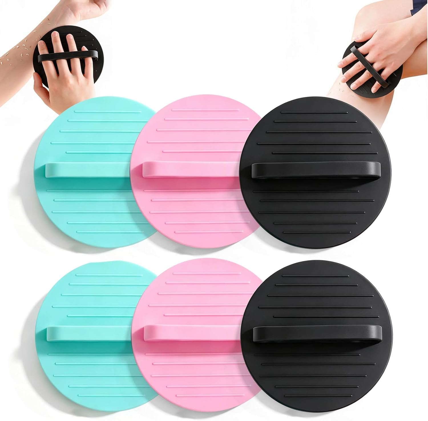 6PCS Soft Rubber Shower Scrubber,for Massage,Dead‑Skin Removal