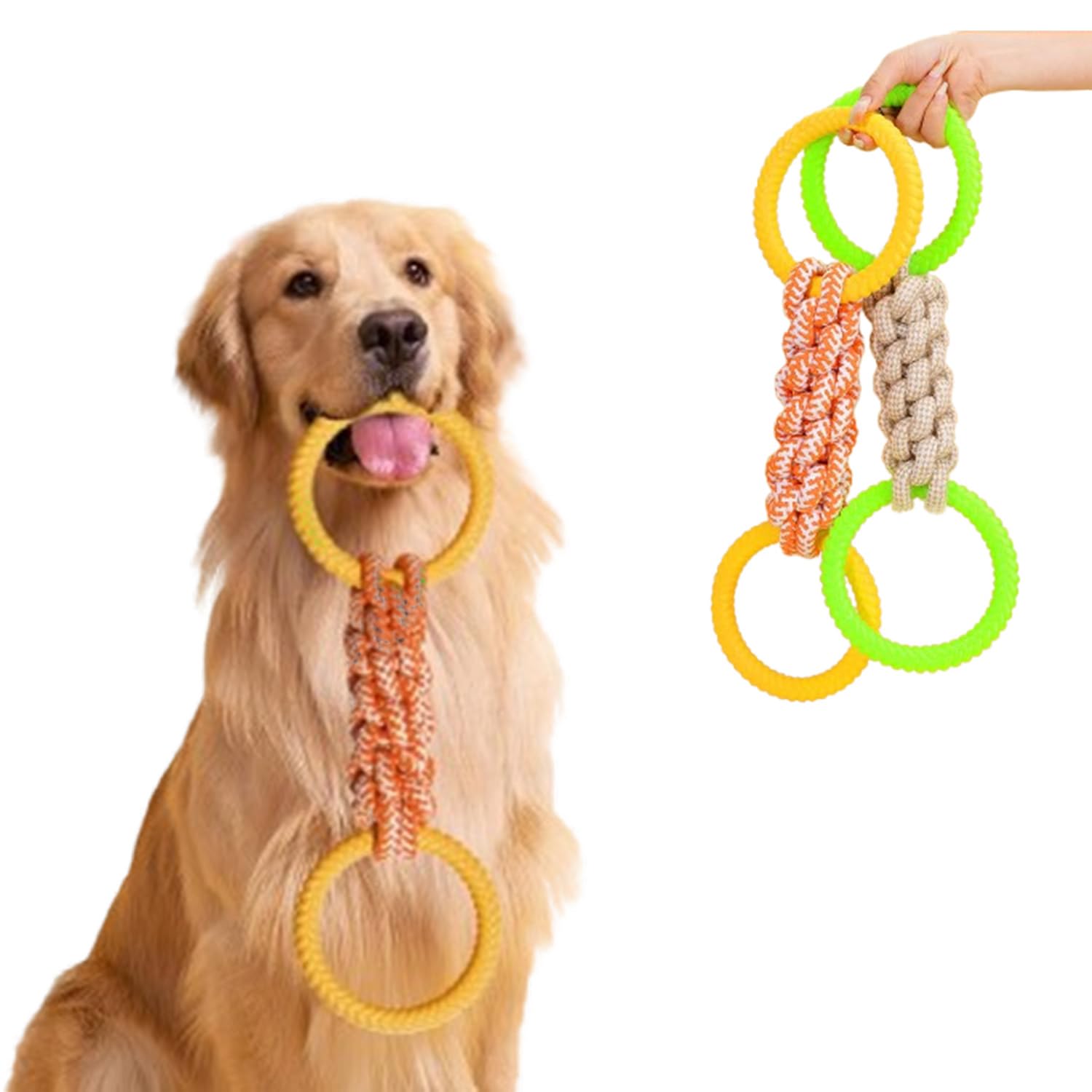 天然コットン＆化学染料不使用の綿ロープ使用 小型犬用おもちゃ Amazon | 犬用おもちゃ ロープ 頑丈 壊れない 中型犬 大型犬 噛む