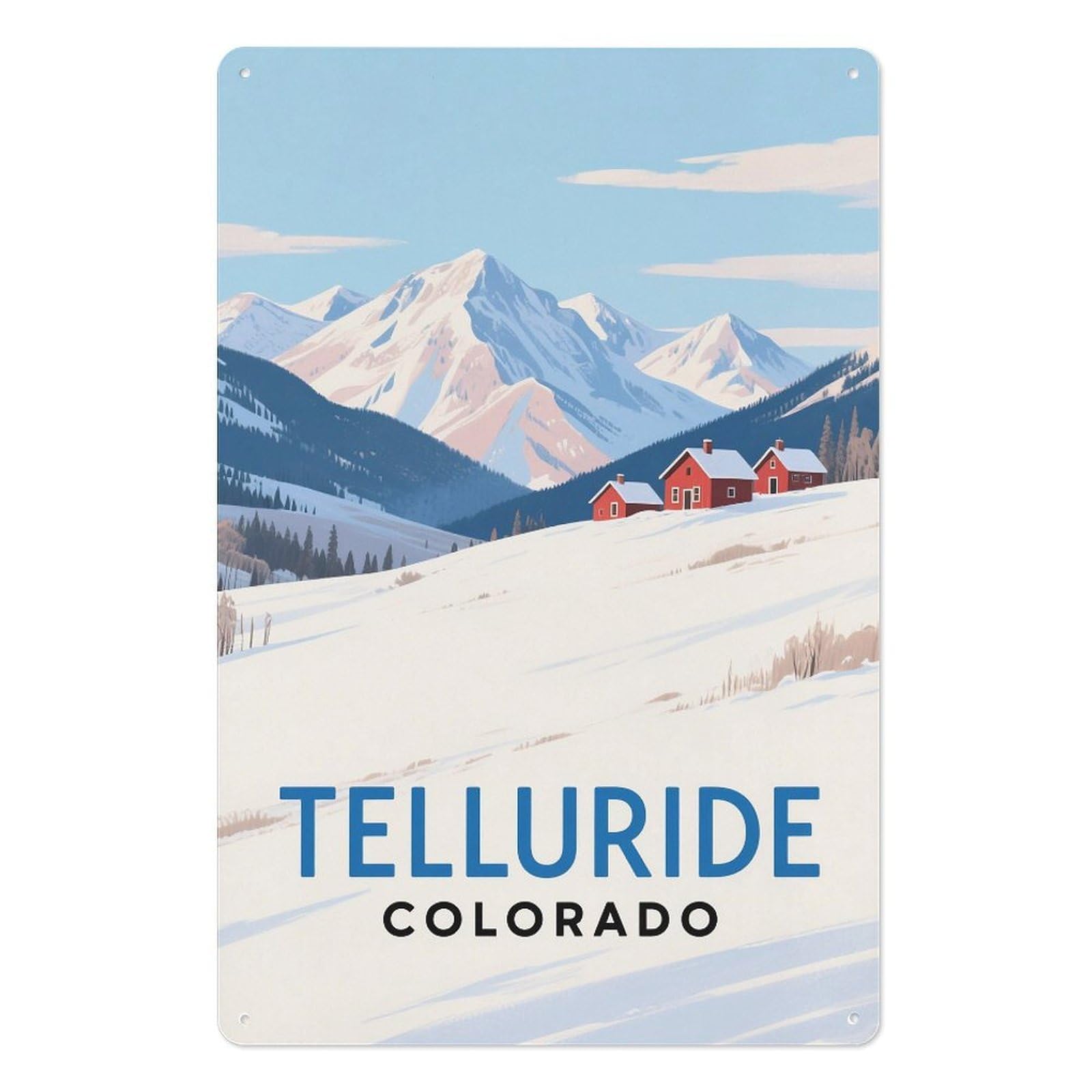 Telluride Colorado Retro Design Tin Painting Vintage Tin Sign 08x12inch(20x30cm) Wall Art for Home Office Bedroom Living Room Cafes Wall Decor