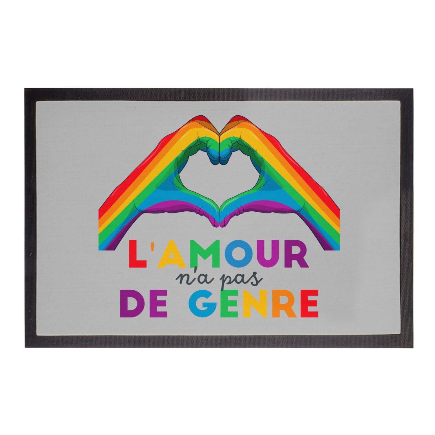 Paillasson gris l'amour n'a pas de genre LGBTQ+ 60x40cm