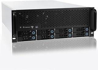 RackChoice 4U Rackmount Server Chassis 8bay 6Gbps Swappable SATA/SAS Drive Bays Include Minisas to SATA Cables
