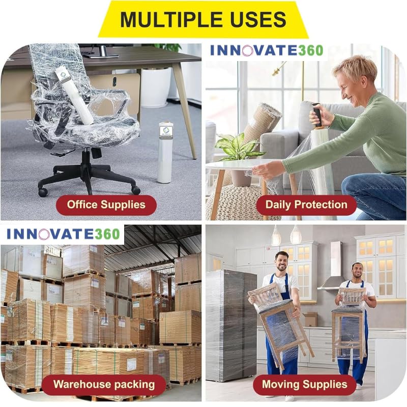 INNOVATE360 12 inch (30 cm) x 200 Meters Length Large Packing Material | Heavy Duty, Fragile Packing | Multipurpose use. 950 Grams in Weight. (Pack of 1) - Image 4 thumbnail