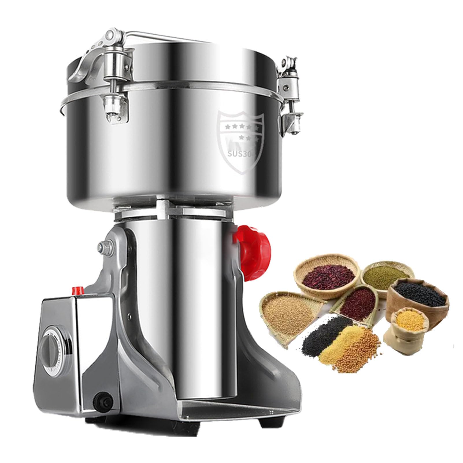 Macinino per spezie in polvere, polverizzatore per cereali secchi da 1500 W, con sei lame aggiornate per macinare erbe e peperoni