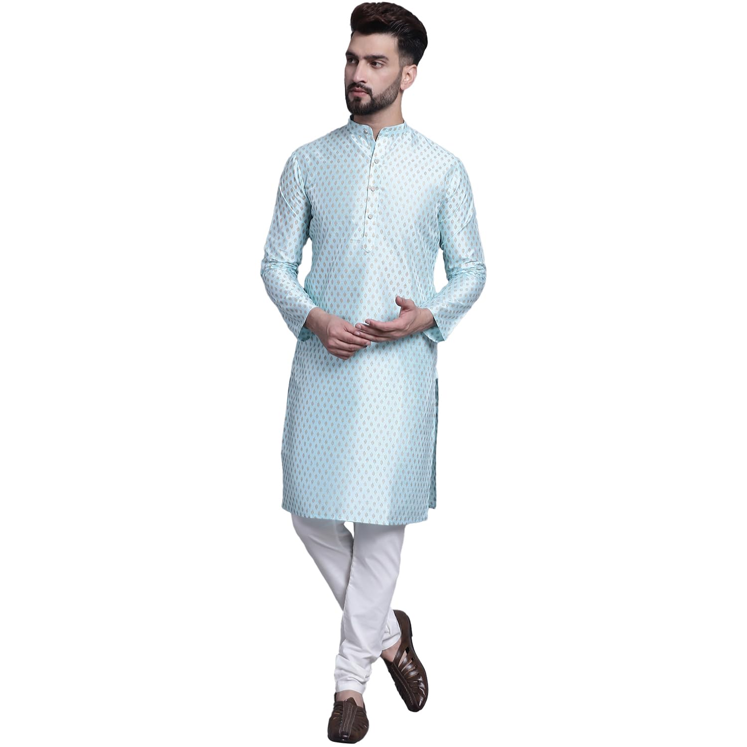 sojanya Men's Silk Printed Kurta Pyjama Set-picture-22