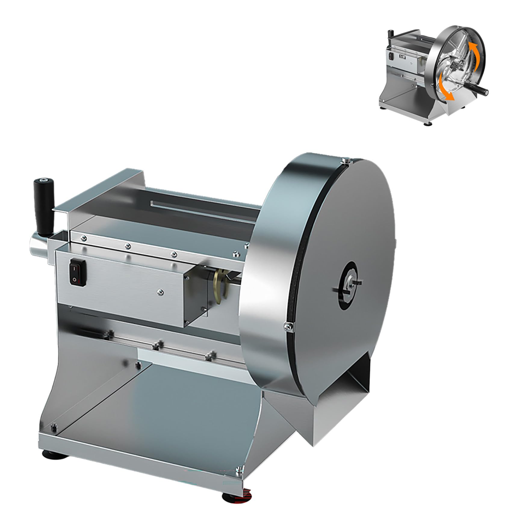 MHKHBA Electric Vegetable Slicer, Commercial Fruit Slicer, Potato Slicer, Electric Cabbage Shredder, 2-in-1 Manual/Electric Vegetable Cutter, Stainless Steel Food Slicer