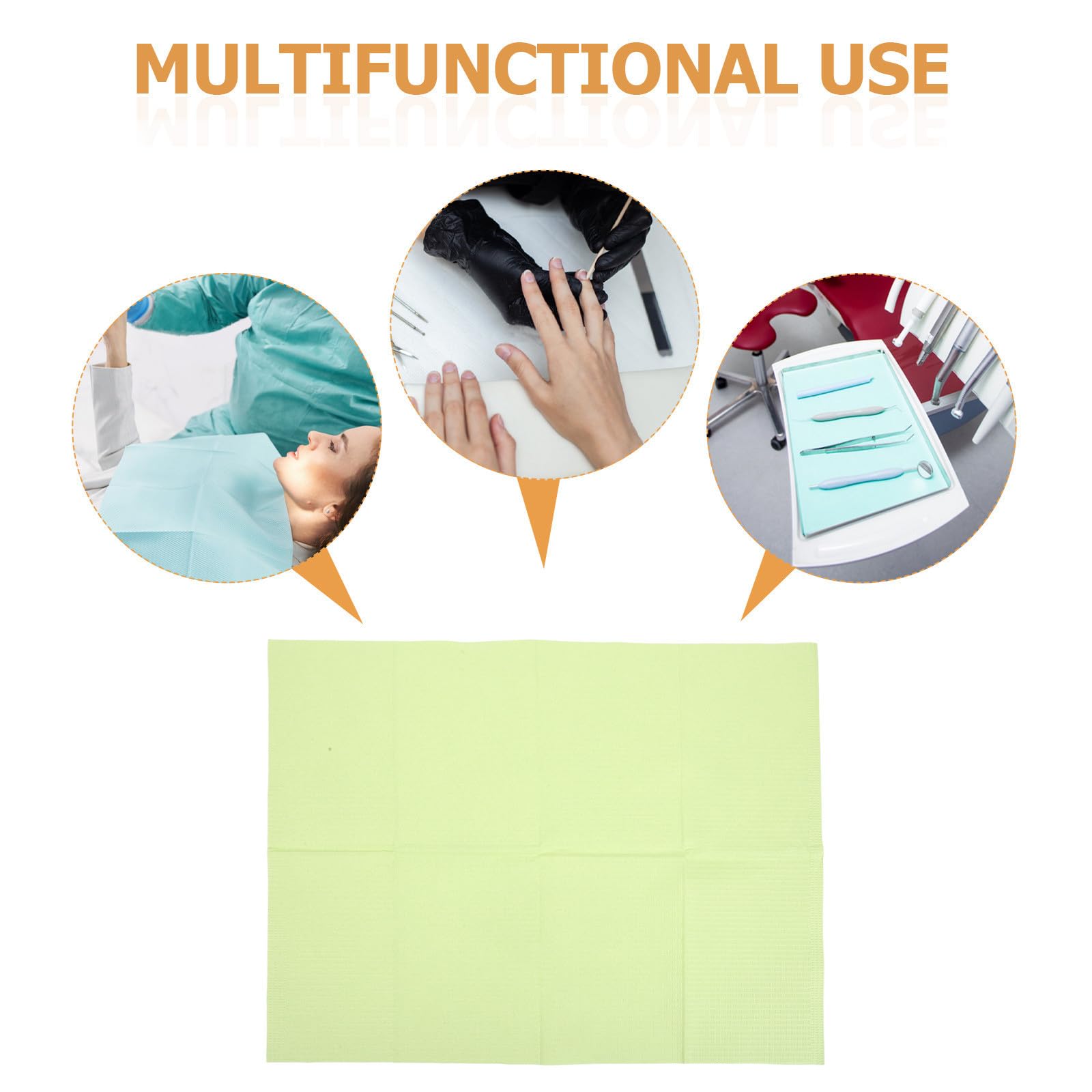 CALLARON Bavoirs Dentaires Jetables pour en Papier Péritonéal Vert et 125 Pièces 43x33 Cm Absorption Exceptionnelle Hygiénique Patients et Salons de Manucure