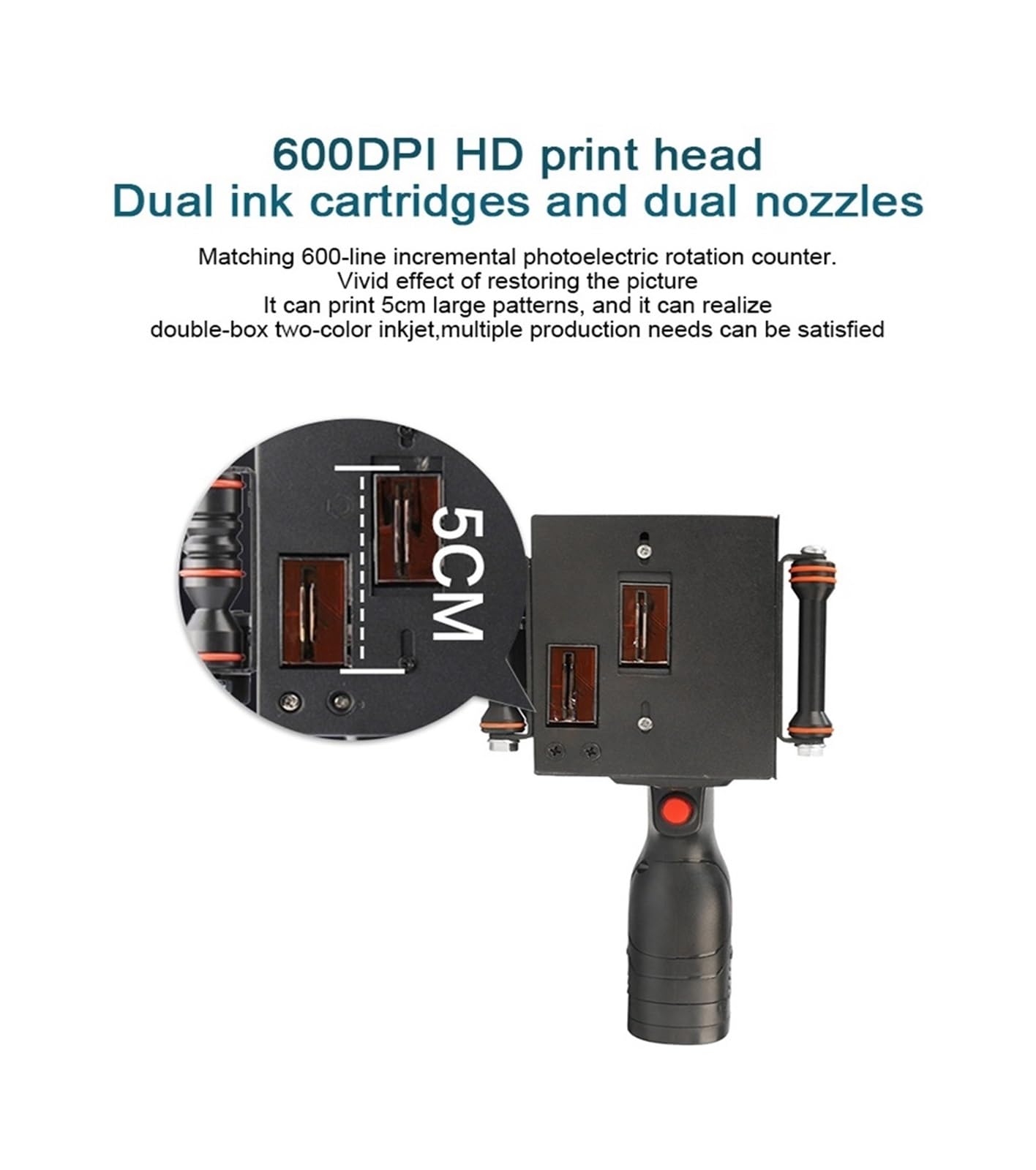 Imprimante Portable, Imprimante d'étiquettes 50 mm, génération de Lots Codes QR, Logo numéroté, imprimante à Jet d'encre Portable, 25 Langues