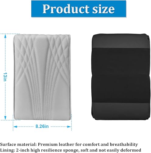 Miniatura 2 de AICEL Car Armrest Box Height Increase Support Pad, Memory Foam Microfiber Leather Elbow Comfort Booster Pad, Center Console Waterproof Cushion