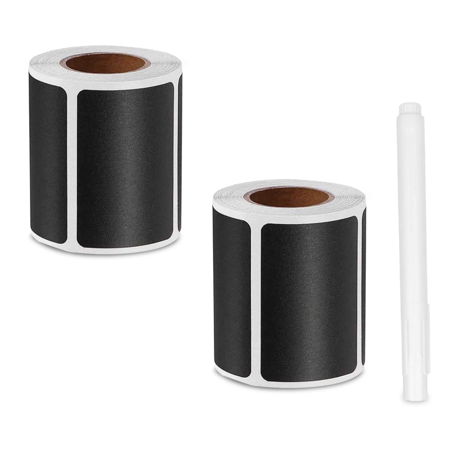 Van Henry Tafellabels zelfklevend 211 stuks - Decoratieve zwarte stickers incl. 2 stuks krijtstift - Perfect voor het beschrijven van jampotten, voorraaddosen, kruidendosjes en meer