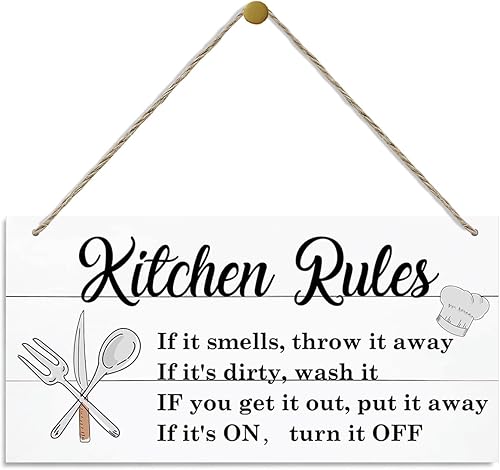 Letreros de decoración de cocina, placa decorativa de madera para colgar, decoración de cocina de granja, decoración de pared de arte de cocina,