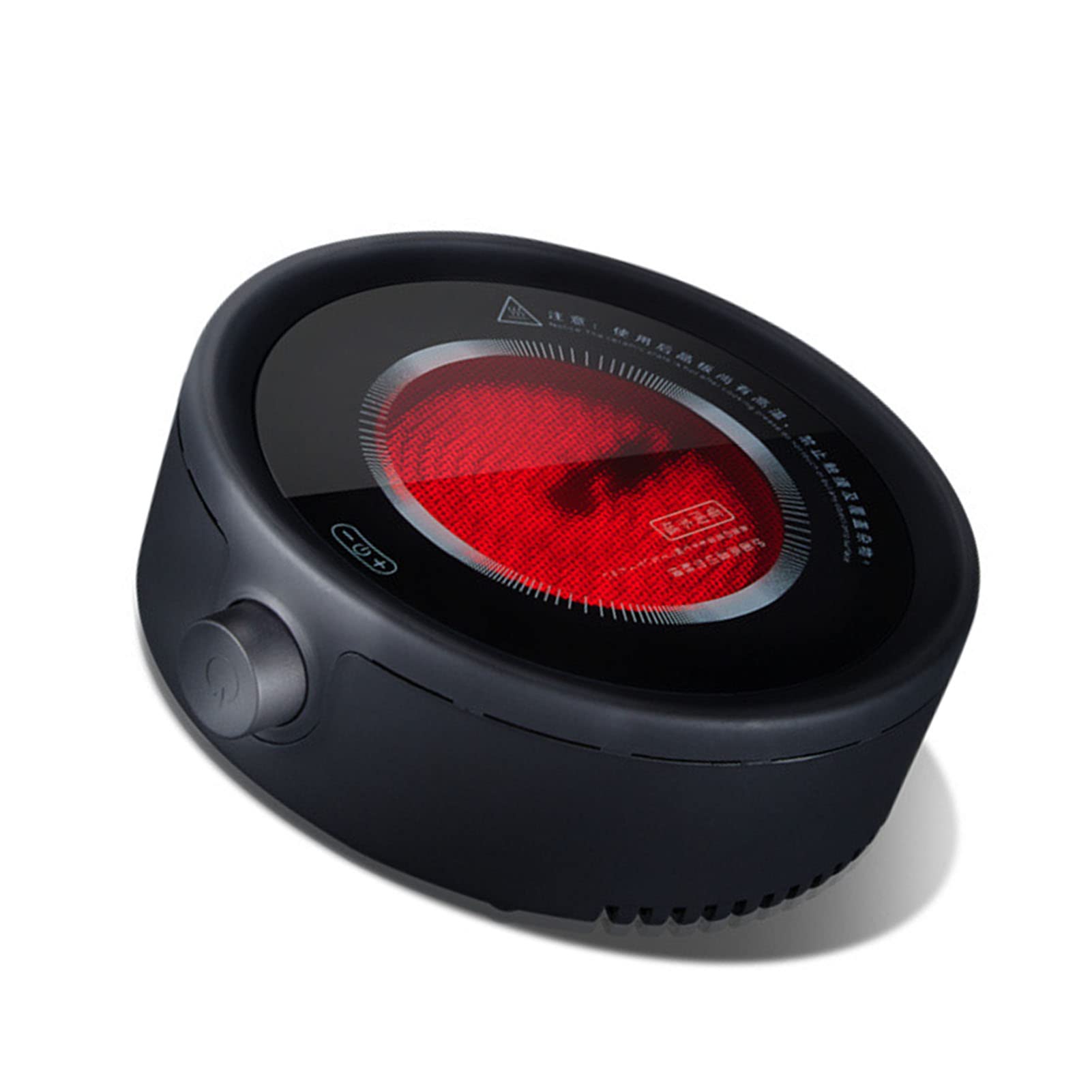 Silent Tea Stove, Small Electric Stove Knob Adjustment Single Plate Safe Operation Heat Preservation for Water Coffee Boiling (Black)