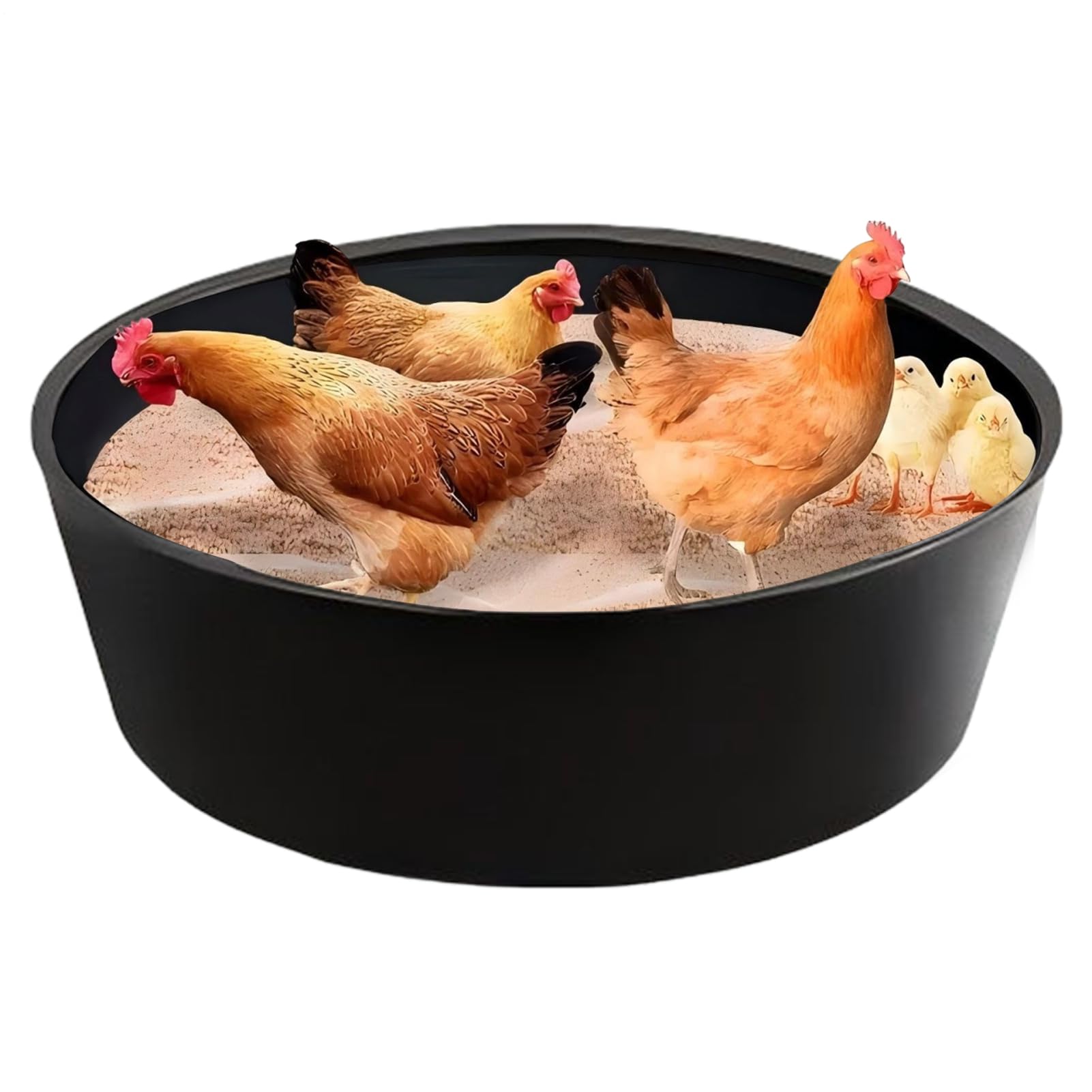 Chicken Dust Bath Tub, Bottomless Chicken Dust Bath Container, Box Adjustable 64cm Bottomless Container for Chicken, Mendori, Duck, Pool, Poultry Clean