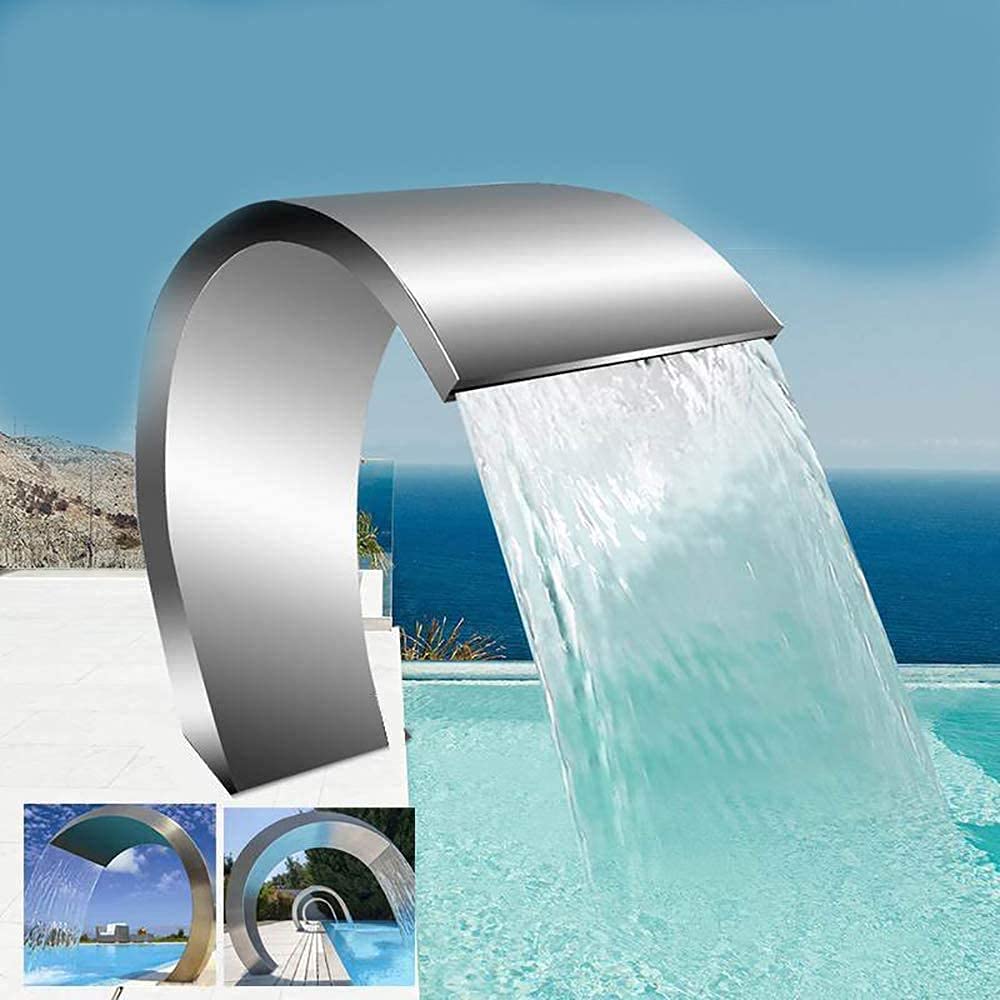 Fontaine Cascade en Acier Inoxydable pour piscines extérieures, Jardins et bassins à Poissons, élément décoratif Aquatique, Installation Facile, Conception Durable, idéale pour l'aménagement