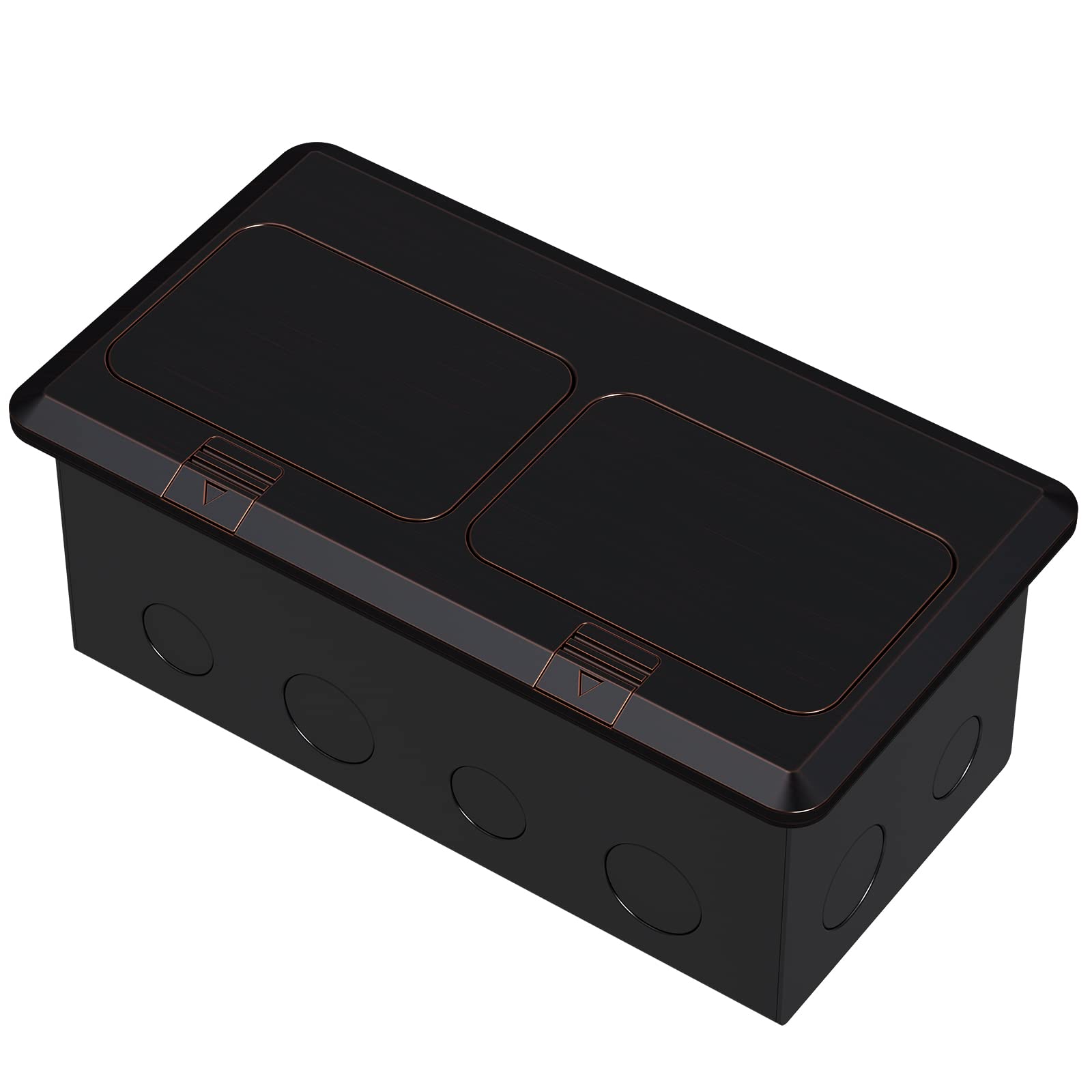 Doppel-Pop-Up-Steckdosen-Set, 20 A, Edelstahl, GFCI-TR Buchse, 3-Port-RJ45-Datacom-Buchse, ölgeriebene Bronze