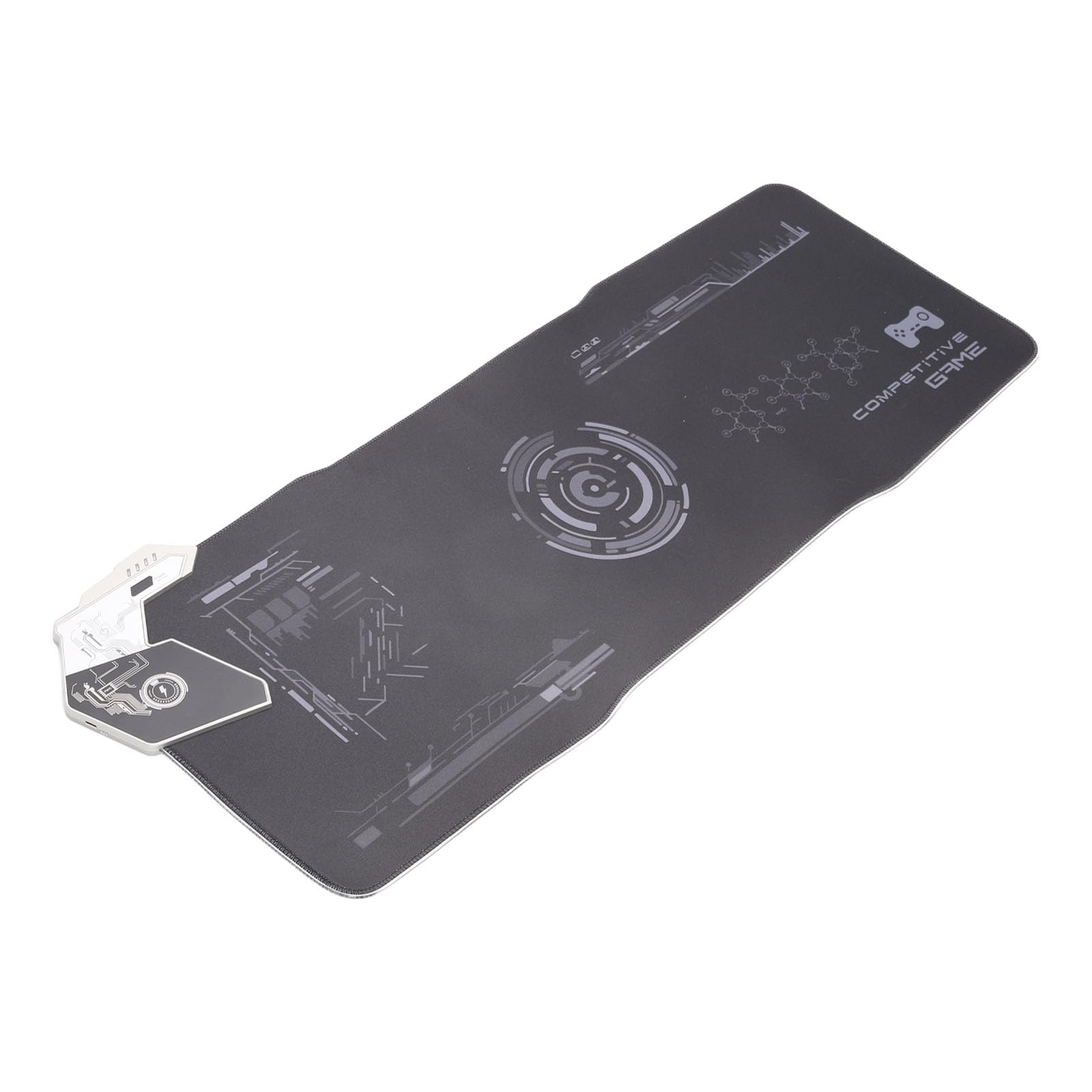 Yctze Tappetino per Mouse da Gioco RGB da 80 Cm, Tappetino per Mouse LED Wireless, per in Tessuto Lavorato a Maglia con Ricarica Cablata PD da 30 W e Ricarica Wireless da 15 W, Ideale per la