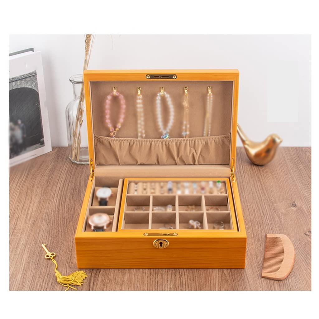 Pudełko na biżuterię organizer vintage drewniane pudełko na biżuterię pudełko do przechowywania naszyjnik kolczyki kolczyki zegarek sznurek ręcznie biżuteria drewniany organizer na biżuterię