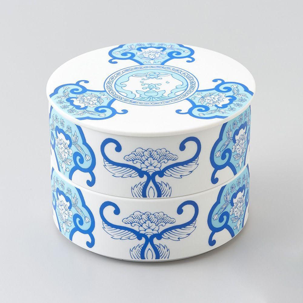 古伊万里 染付 二段重 白粉重 幕末 吉兆文様 磁器 Amazon | ARITA PORCELAIN LAB 二段重 直径125×高さ90mm JB古伊万里草