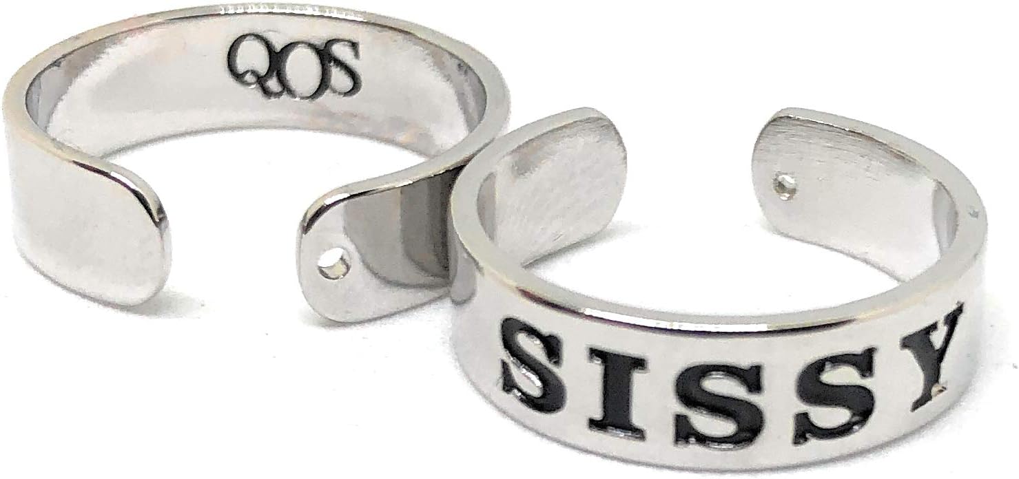 Silver Toe Ring - Slut - Whore - BBC - HOTWIFE - QOS - Queen of Spades - Sissy Swinger Jewelry Lifestyle