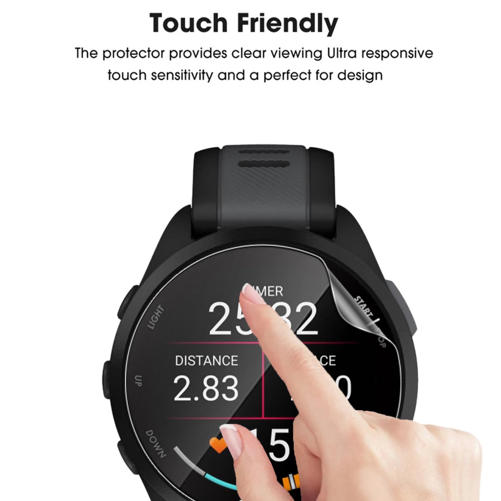 6Piece Smart Watch Hydrogel Film voor Garmin Forerunner 165/165 Music43MM Zachte Duidelijke TPU Hydraulische Screen Protector Touch Gevoelig, Zelf Healing, Gemakkelijke Installatie