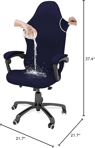 Miniatura 9 de Funda para silla de juegos, impermeable, a prueba de arañazos, elástica, con reposabrazos, transpirable, cómoda, antiarañazos, para silla giratoria