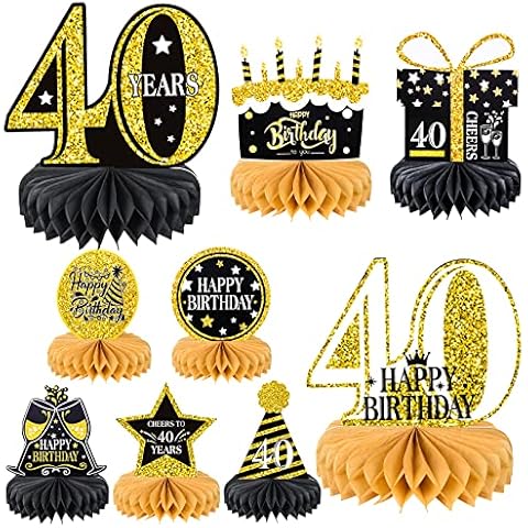 Centros de mesa para fiestas FORMIZON 40 Cumpleaños Mesa Panal Cover