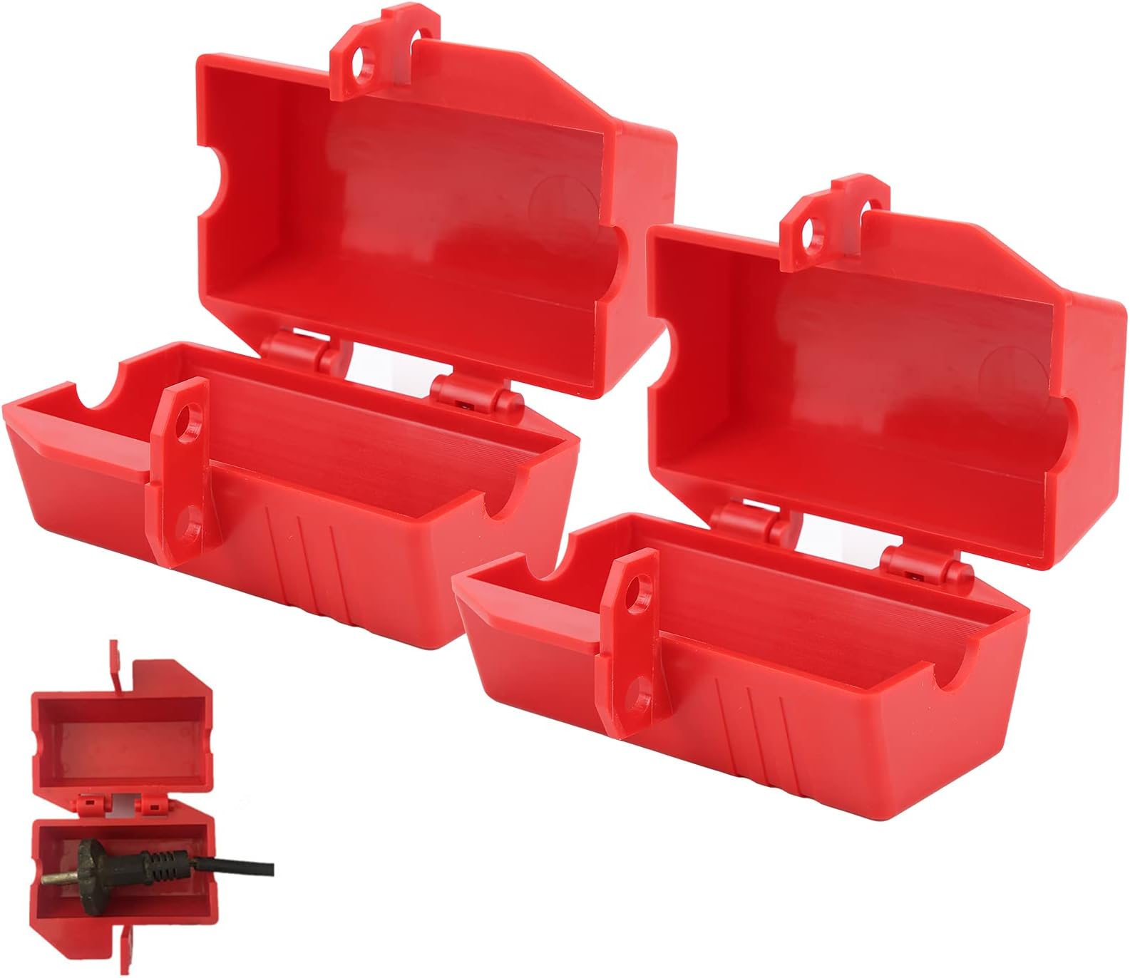 2PCS Plug Lock for Lockout Tagout Lockout Plug Lock for Industrial Air Conditioner TV Power Rationing/Off 110V‑220V