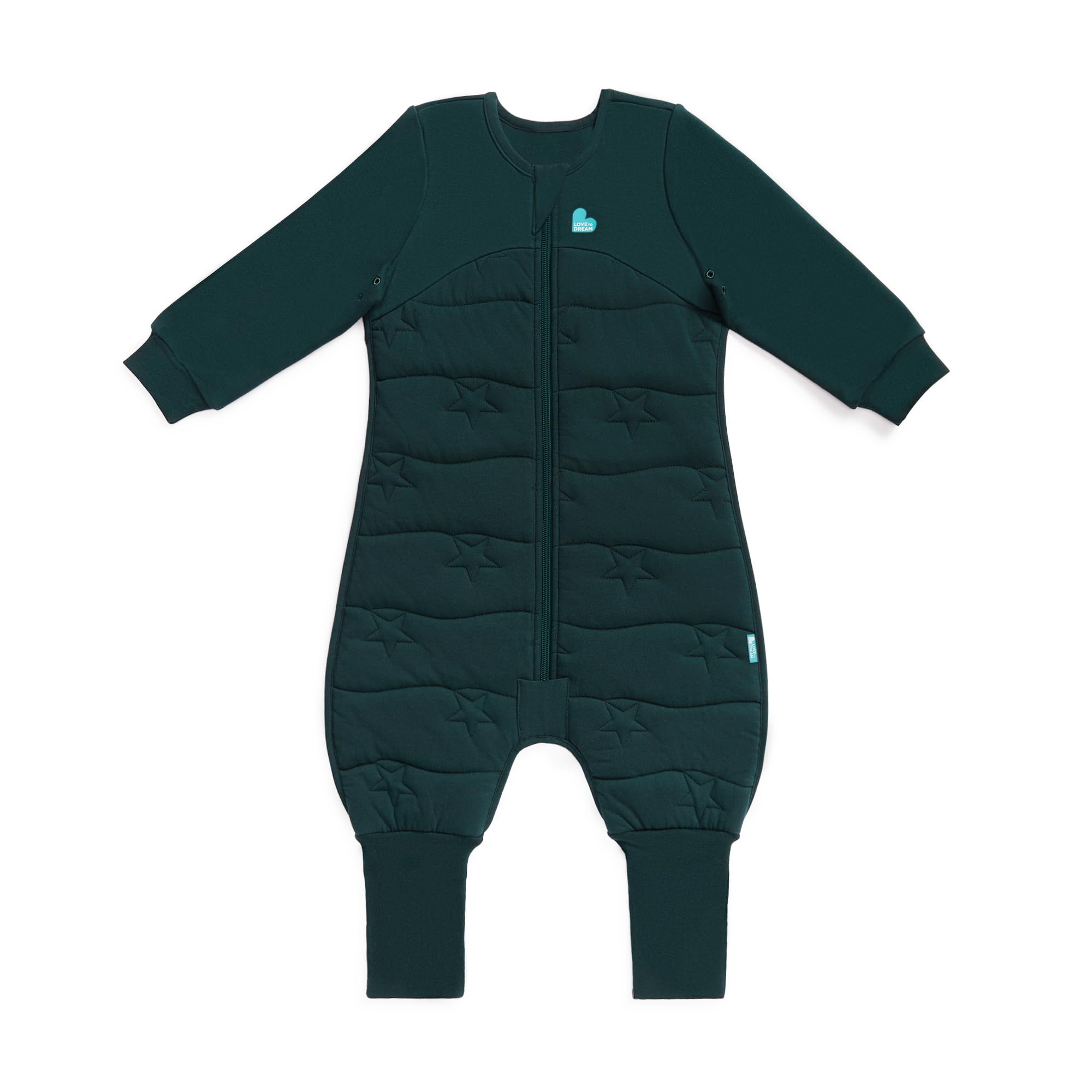 Love To Dream™ Sleep Suit with Legs, 6-12 Months - Forest | Long Sleeve, Lightweight Wearable Blanket & Quilt | 3.5 TOG Ideal for Winter & Autumn (14–16°C) | Machine Washable Cotton & Double Zip