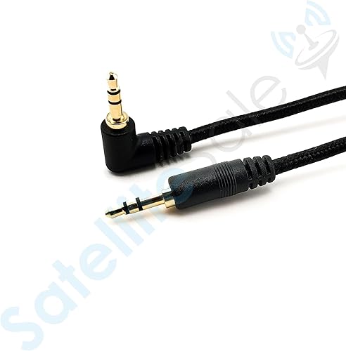 Miniatura 2 de SatelliteSale Conector de audio auxiliar de 0.138 in en ángulo recto macho a macho, cable auxiliar estéreo digital, cable universal, cable de nailon