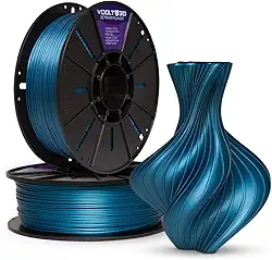 Filamento PLA V-Silk 1kg, 1.75Mm, PLA Efeito Seda, Para Impressoras 3D FDM, Nacional Voolt3D (Azul Metalizado V-Silk)