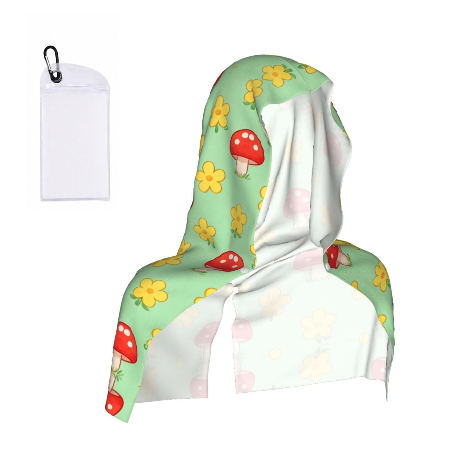 CNTDBU Mushroom Flower Seamless Cooling Towel Hooded-Instant Chill Neck Cover for Sports, UV Cooling Rag for Running Gym