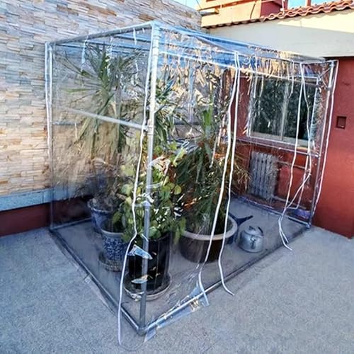 Transparente Plane mit ösen 1.2 * 6m Abdeckplane 0.35mm Pflanzenschutz Regen-Vorhänge PVC Glas Klare wasserdichte Tarps Schutzplane Allzweckplane als Türvorhang Kunststoffplane