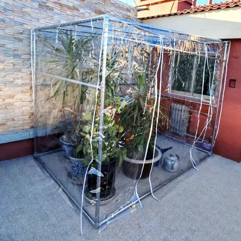 Telone Trasparente Impermeabile Per Piante 3x3 M – Con Occhielli, Corda E 8 Palline Elastiche – Protezione Antigelo - 2