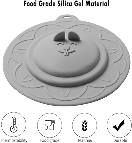 Miniatura 6 de Cat's face - Juego de 4 fundas de silicona multicolor para tazas, tazas, teteras, fundas flexibles para tazas, tapas de tazas calientes para café y