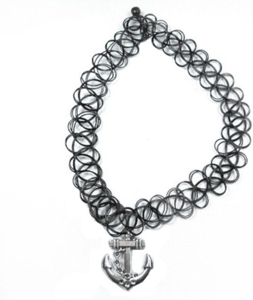Misswish Anchor Nautical Tattoo Choker Stretch Celtic Knot Necklace Vintage Elastic