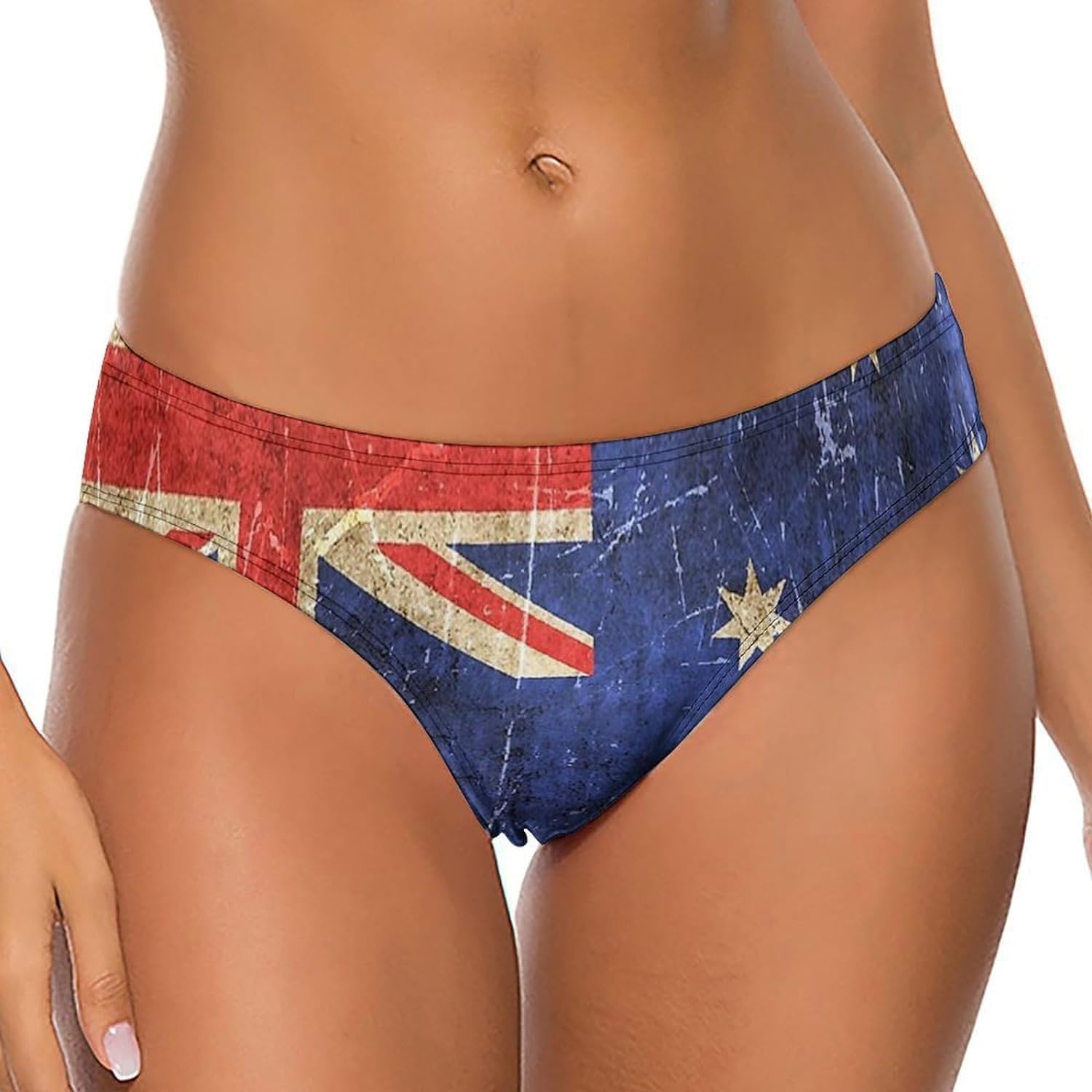Fjqwklf Women's As Pic Vintage Australia Australian Flag Underwear Soft T-Back Panties Seamless Thongs Stretch Bikini Briefs